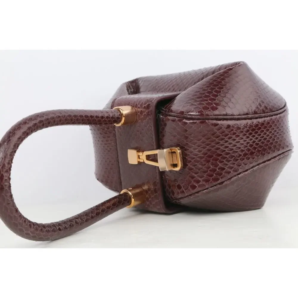 Gabriela Hearst Demi Bag Brown Snakeskin Leather Top Handle - Picture 11 of 16